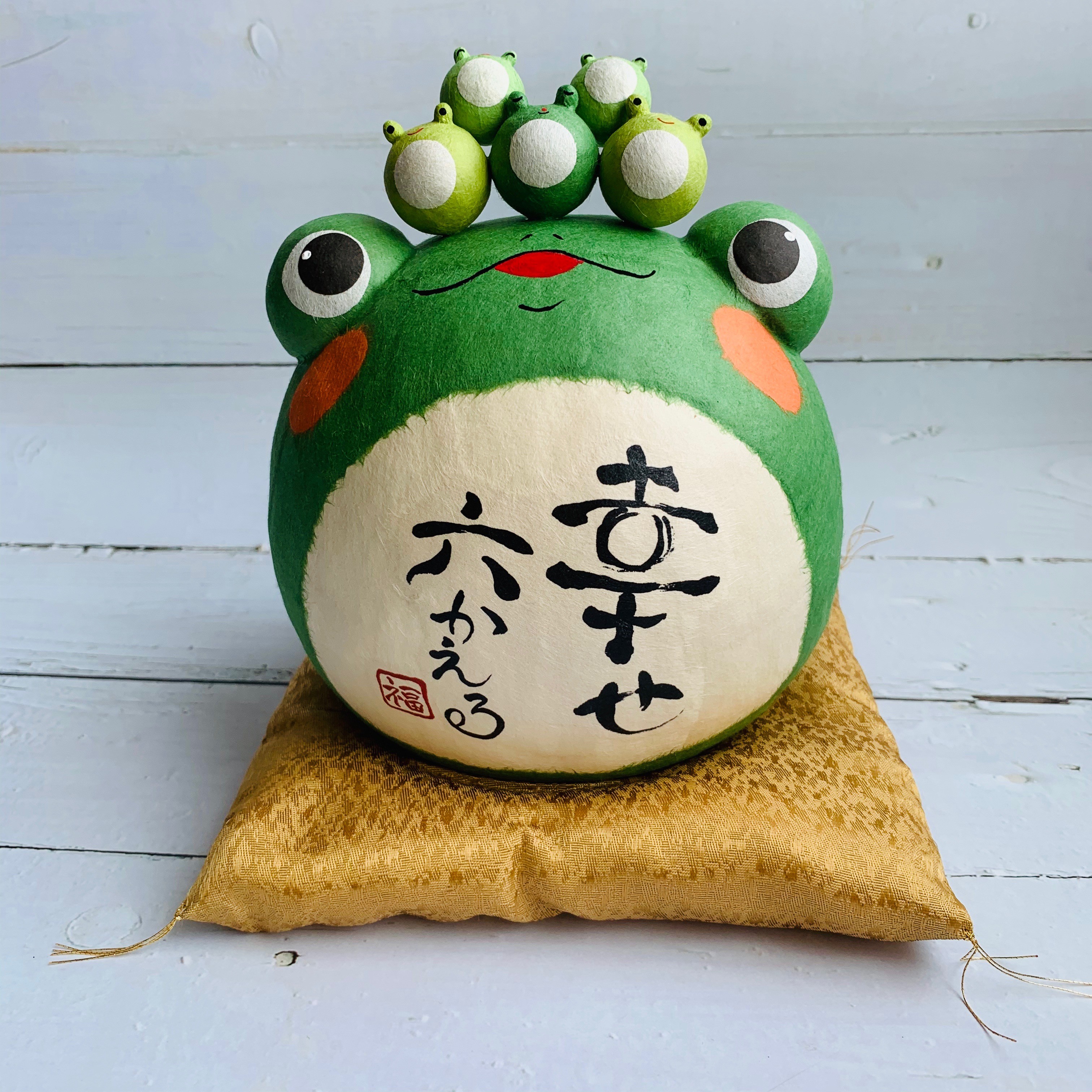 福態青蛙(財運來)-和紙青蛙吉祥物